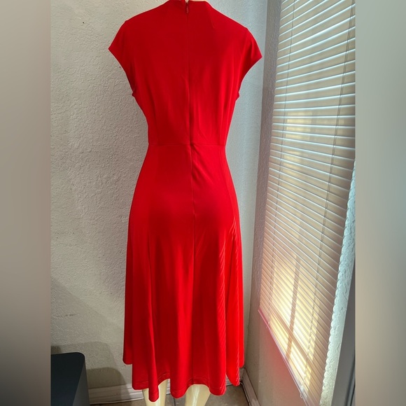 Banana Republic Red Soft Ponte Midi Dress with Slit right side leg split - Picture 13 of 15